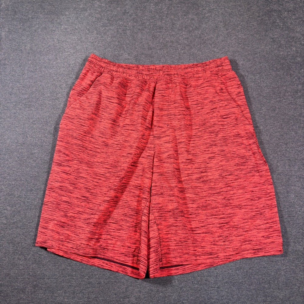Lululemon Pace Breaker Shorts Mens L Red Space Dye Athletic Gym Running 9 Inseam